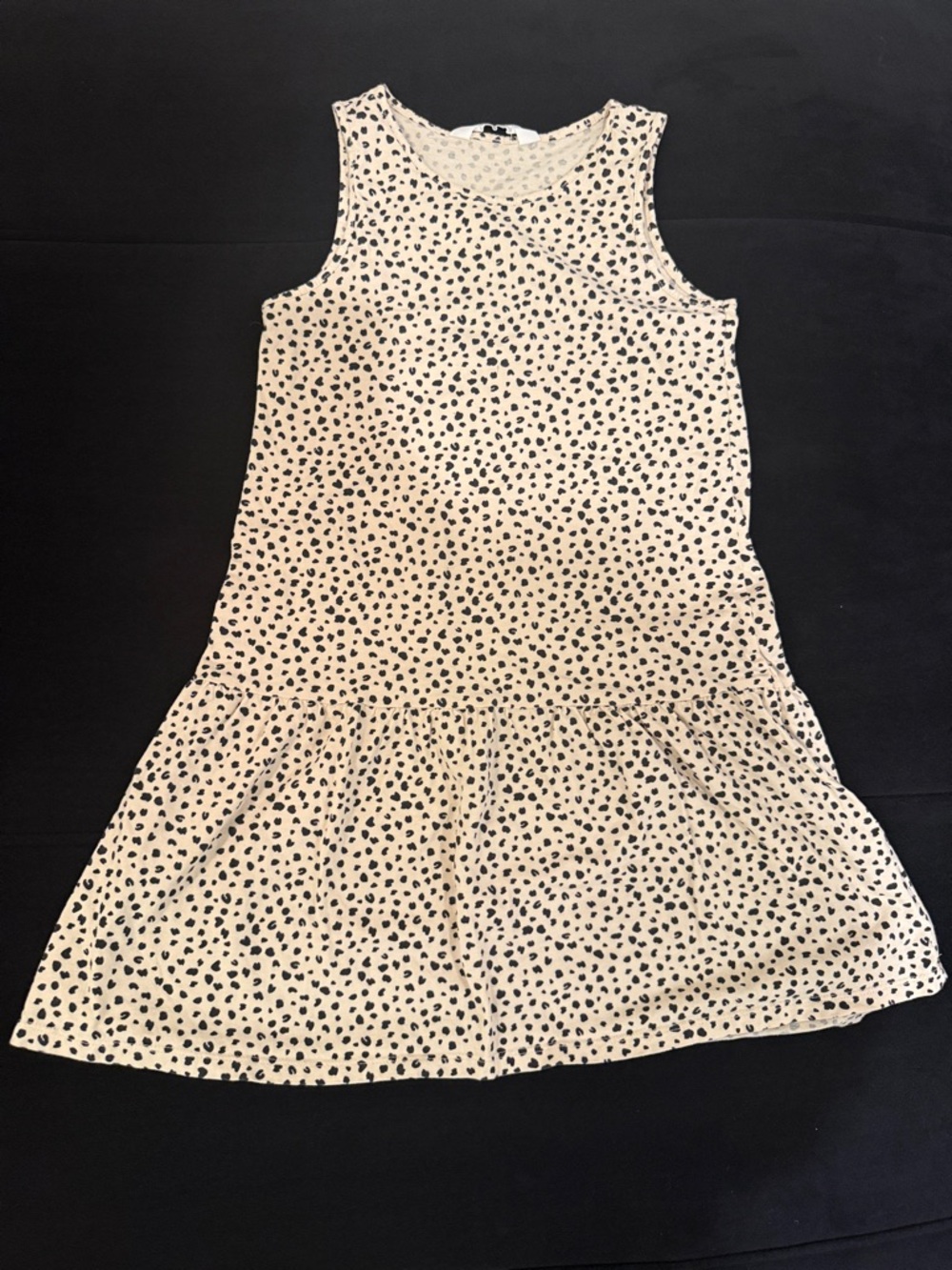 H&M Cream Sleeveless Dress with Black Spot Print
